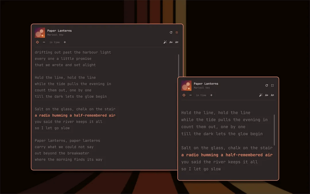 Lyrics Synced with Music plugin screenshot