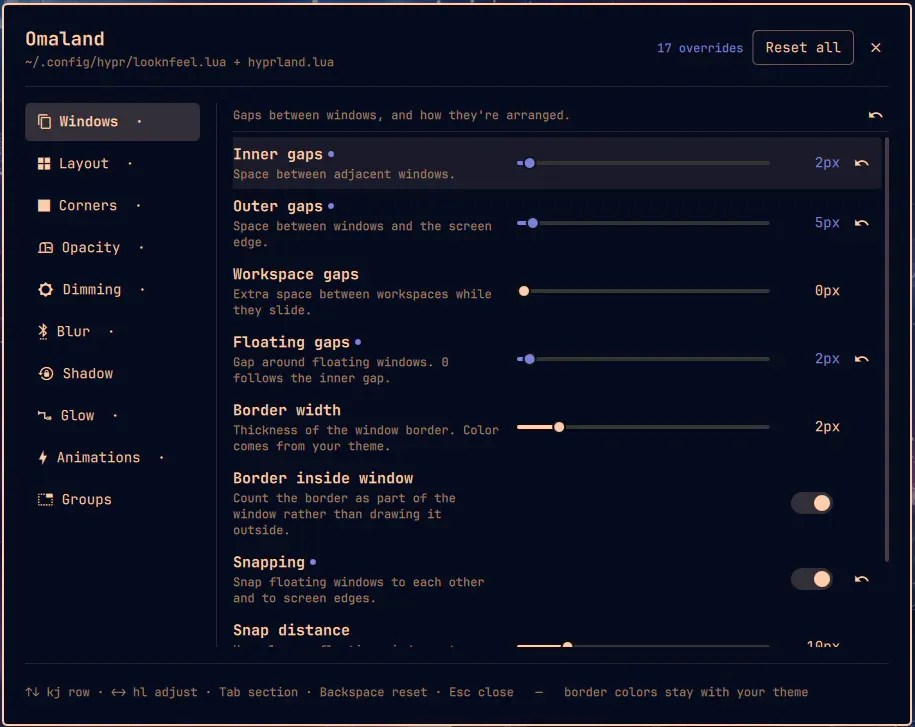 Omaland plugin screenshot