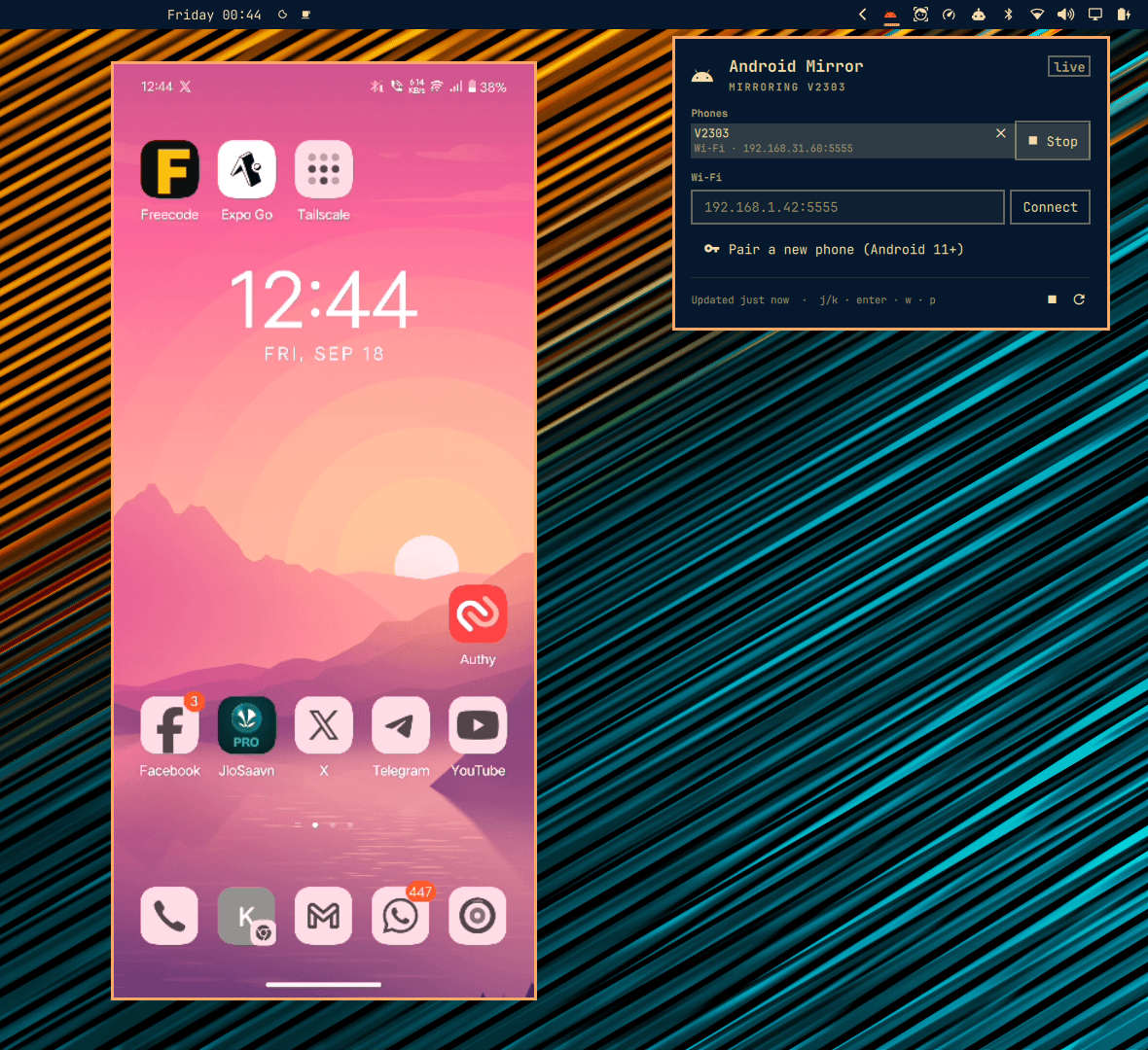 Android Mirror plugin card