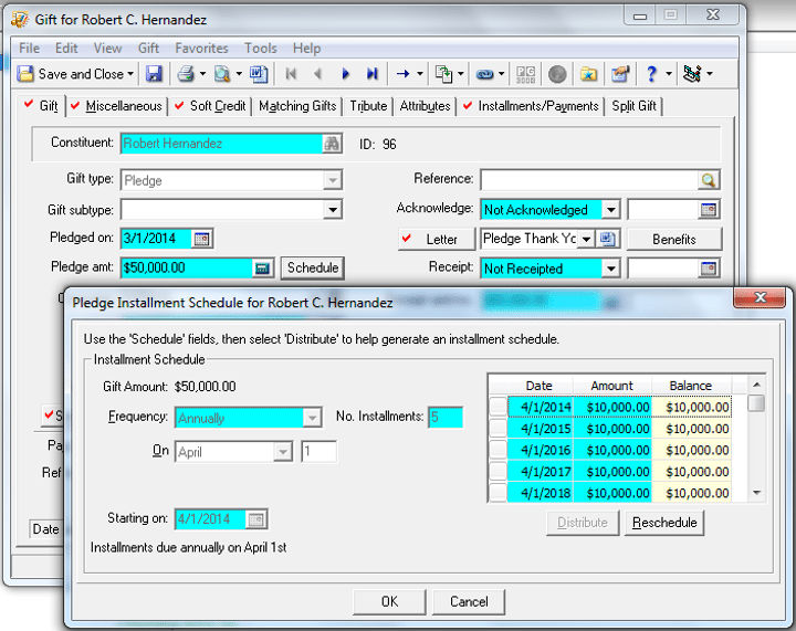 Managing Pledge Gifts in Raiser's Edge