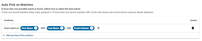 Auto-pick menu in Omatic Cloud