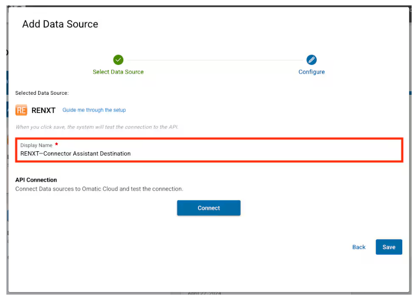 Raiser's Edge NXT as a destination in Omatic Cloud