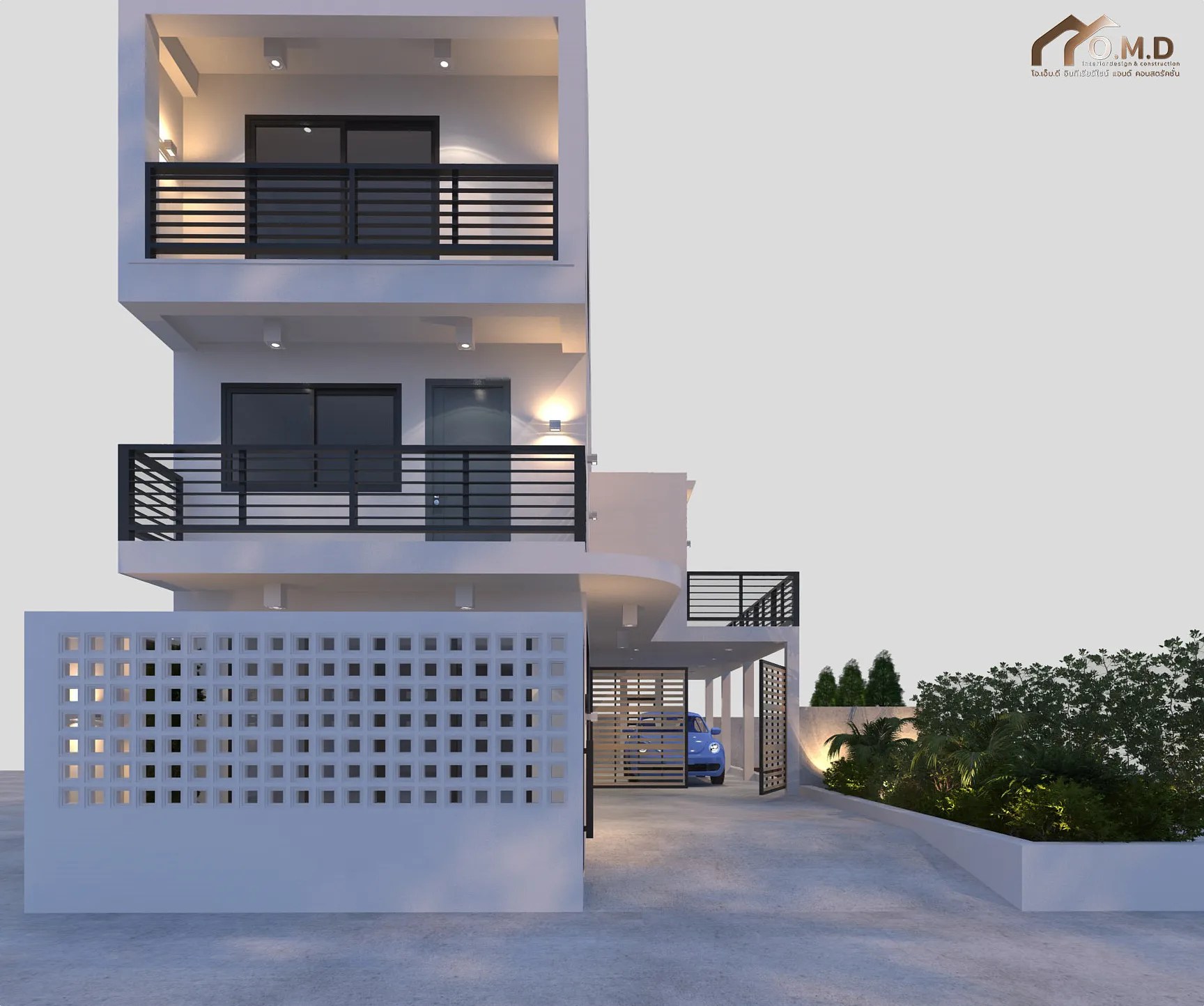 ออกแบบอาคารพาณิชย์ 3 ชั้น