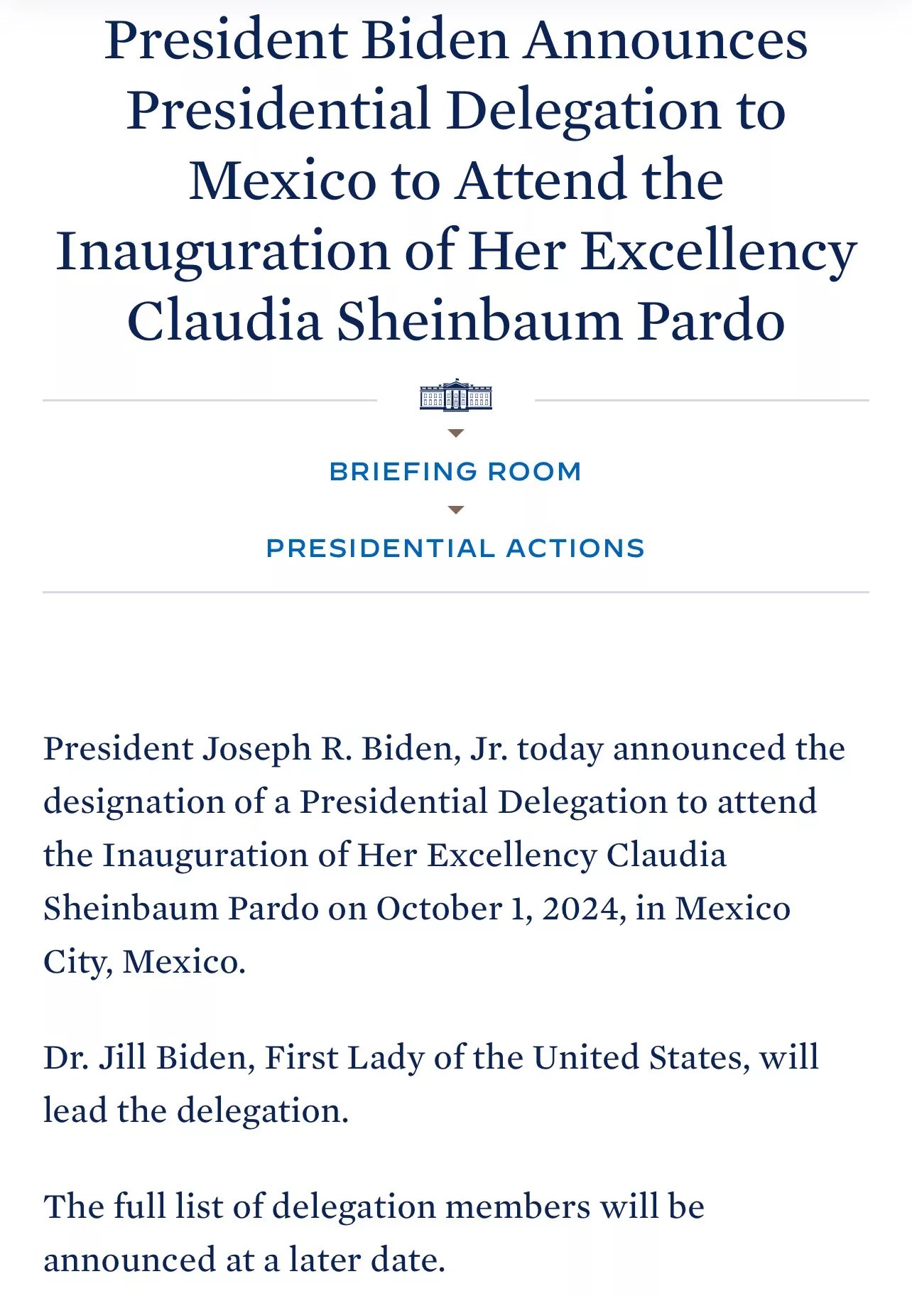 Jill Biden Sheinbaum