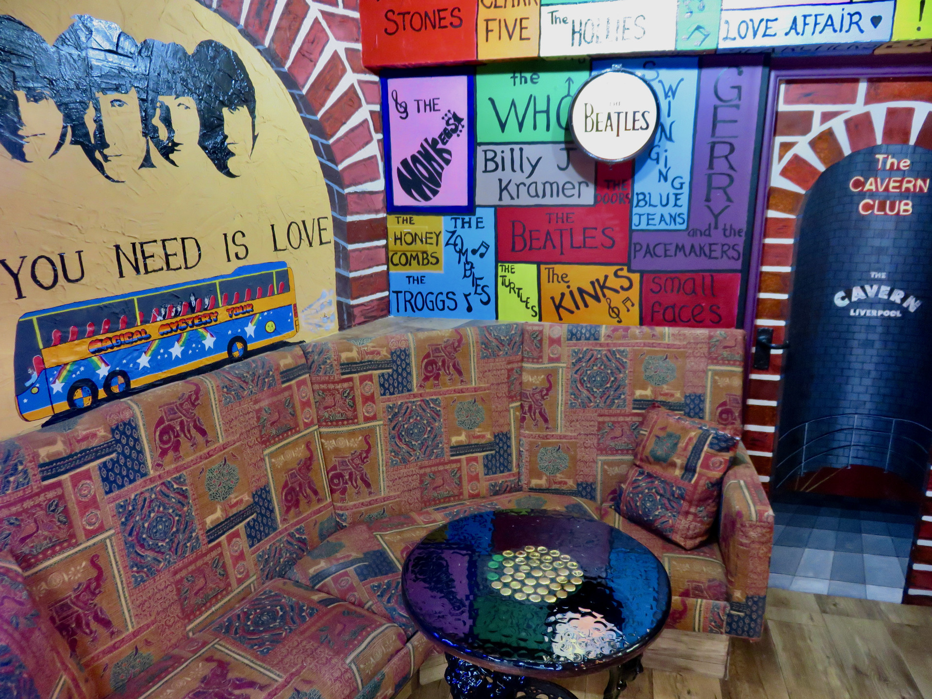 Colourful homemade bar