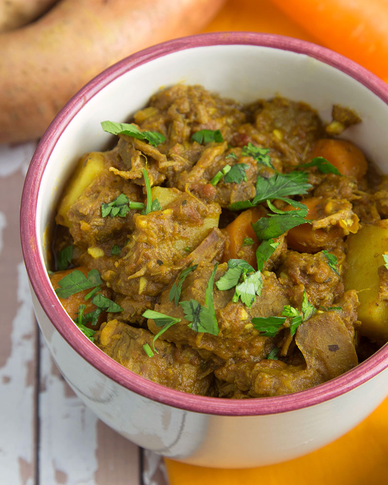 Slow cooker tangy beef stew with root veg