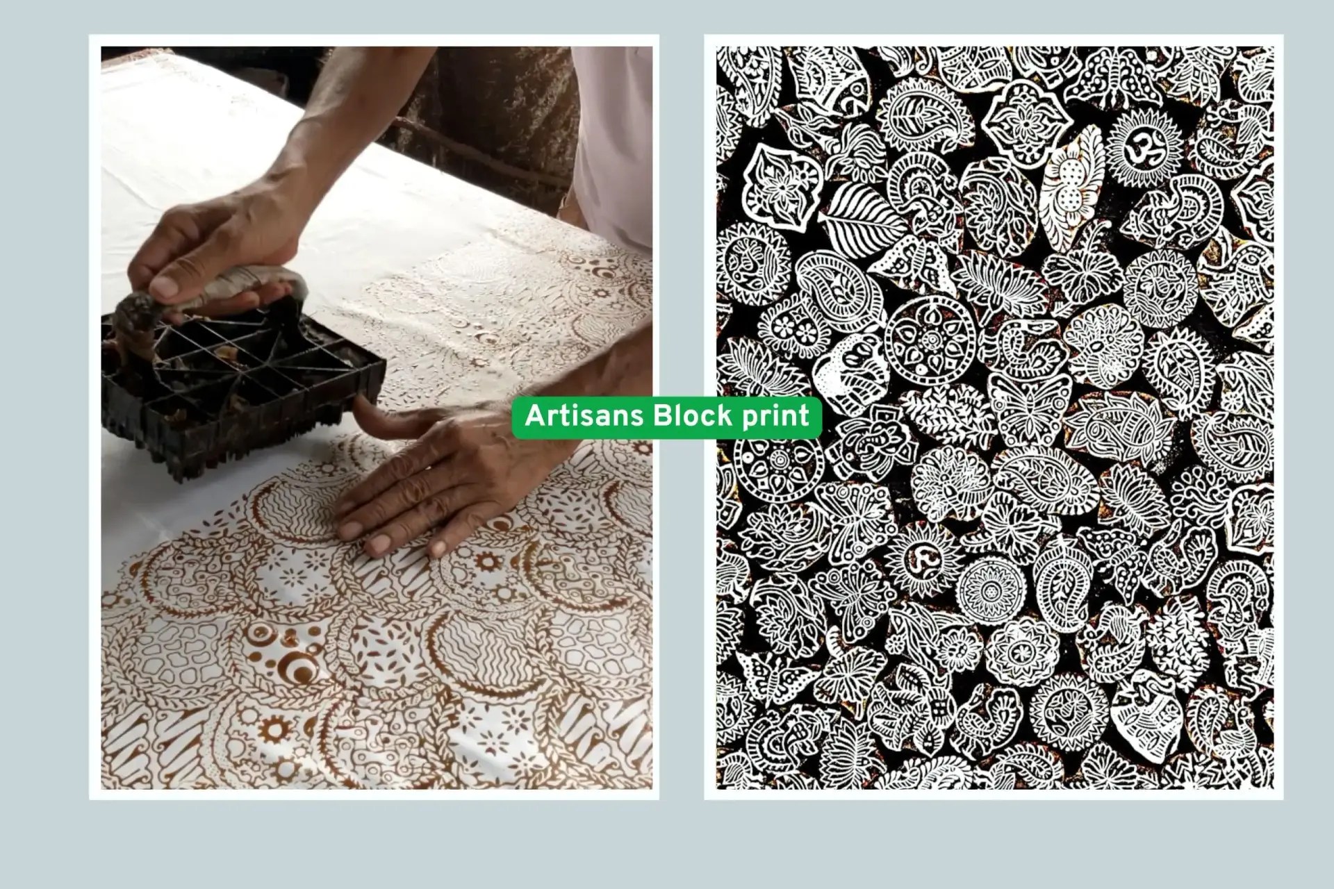 a collage artisians block print