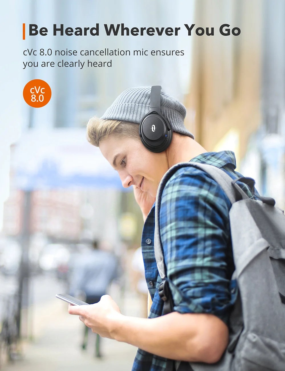 Belaidės ausinės, juodos TaoTronics, TT-BH085 - omvi.store
