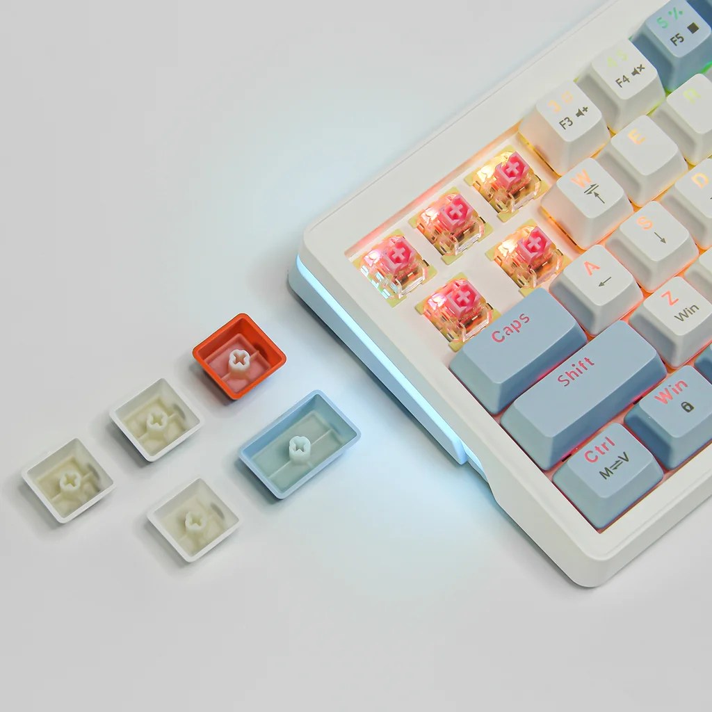 Zifriend ZA63 mechanical keyboard (orange-blue), 63 keys, Yellow