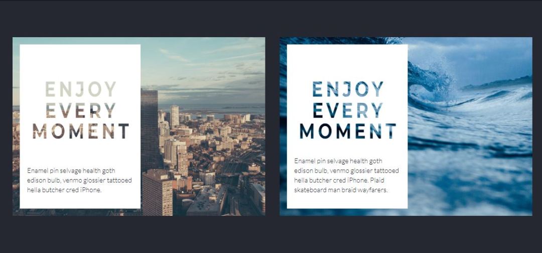 Blog Card: Transparent Text Animation