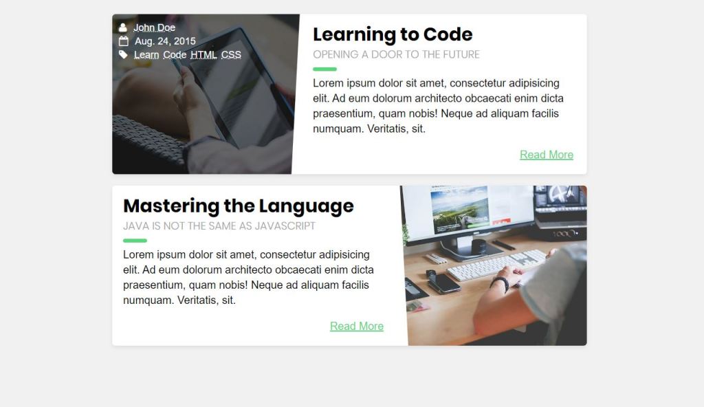 23+ CSS Card Layout Examples with Code Snippets - OnAirCode
