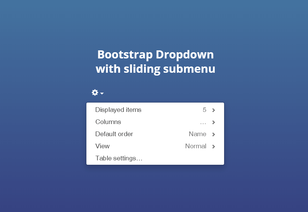 Bootstrap Dropdown Slidemorph Menu
