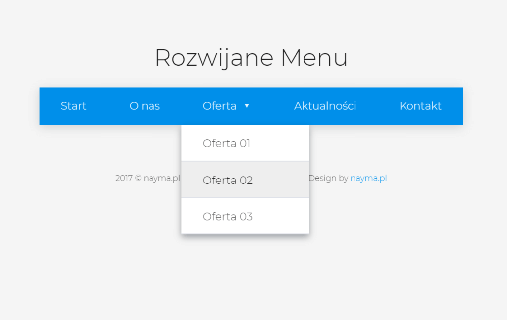 JS Dropdown Menu jQuery Example