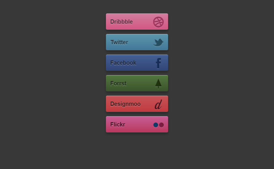 Simplistic Bootstrap Social Media Icons