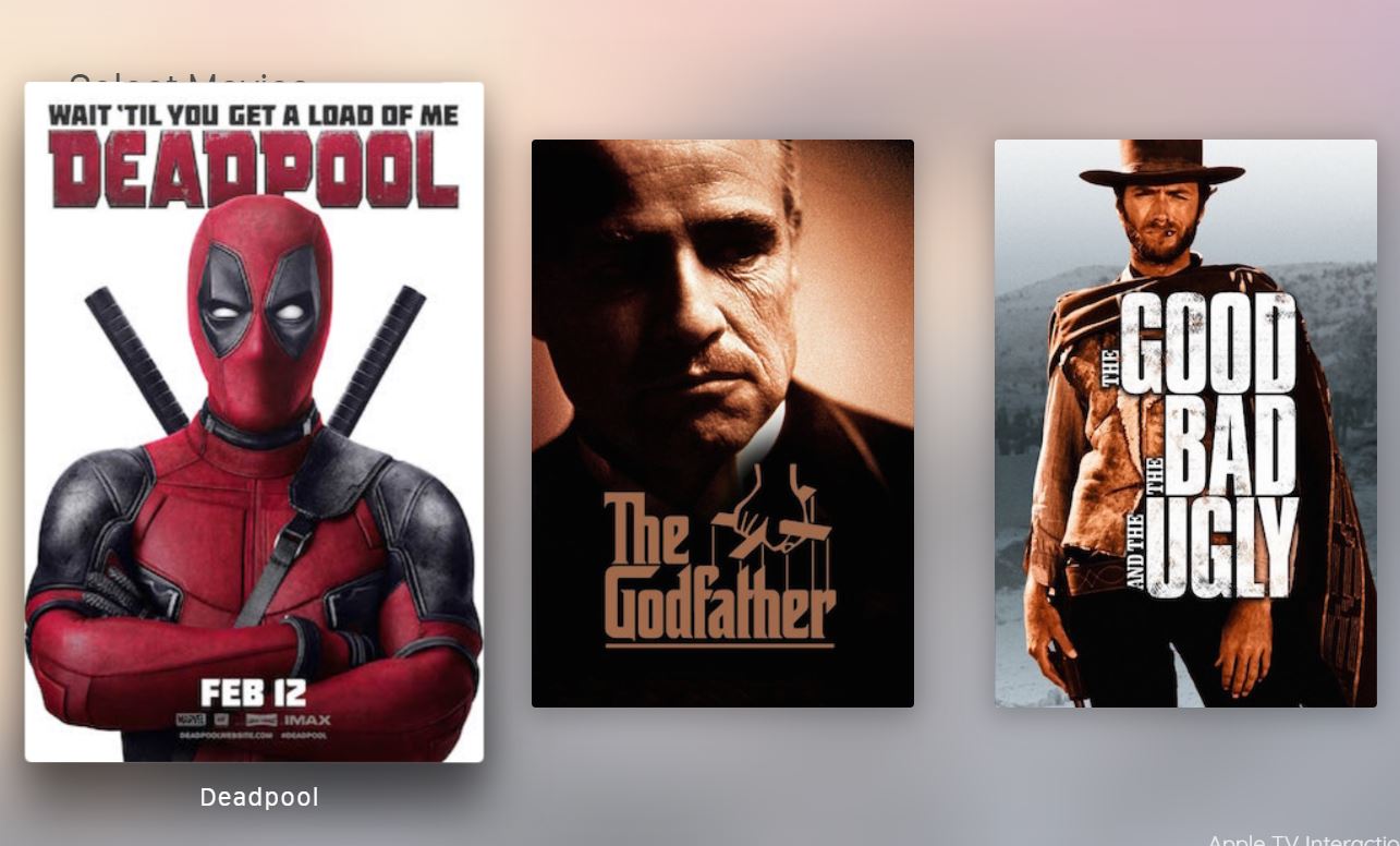 Apple TV Interaction Thumbnails Hover Effect 