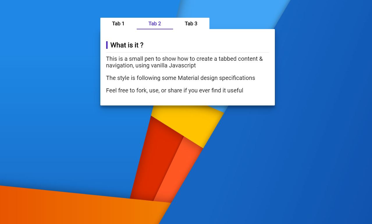 Material design JS Tab