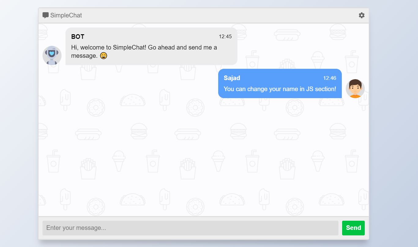 20+ JavaScript Chat Box Design Example - OnAirCode