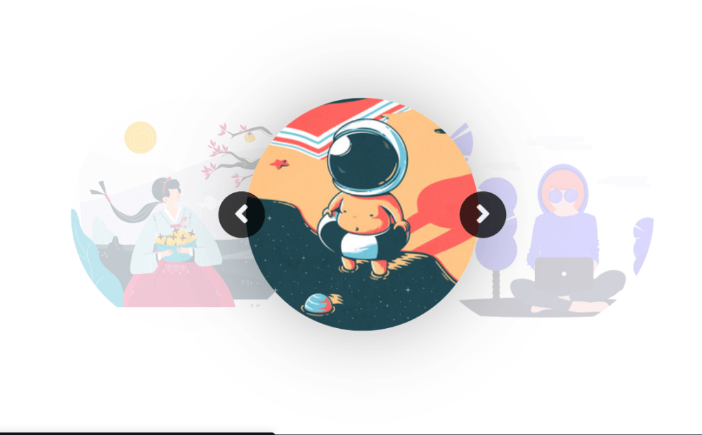 Simple Rounded Circle Image Infinite Carousel 