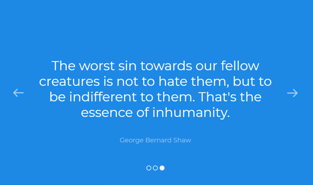Vanilla JavaScript TextCarousel with Indicator And Left Right Arrow 