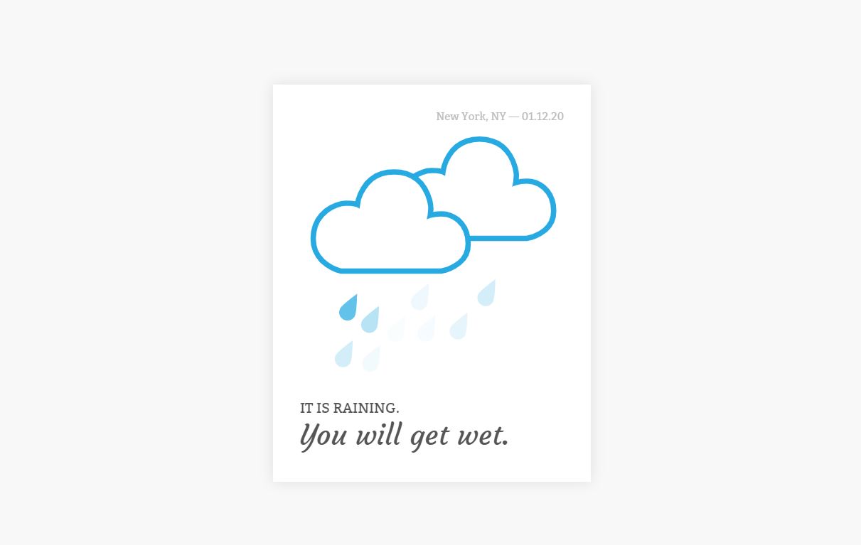 JavaScript/JS weather widget SVG raining