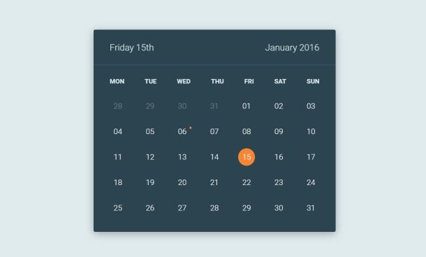 30+ JavaScript Calendar Design Code Examples - OnAirCode