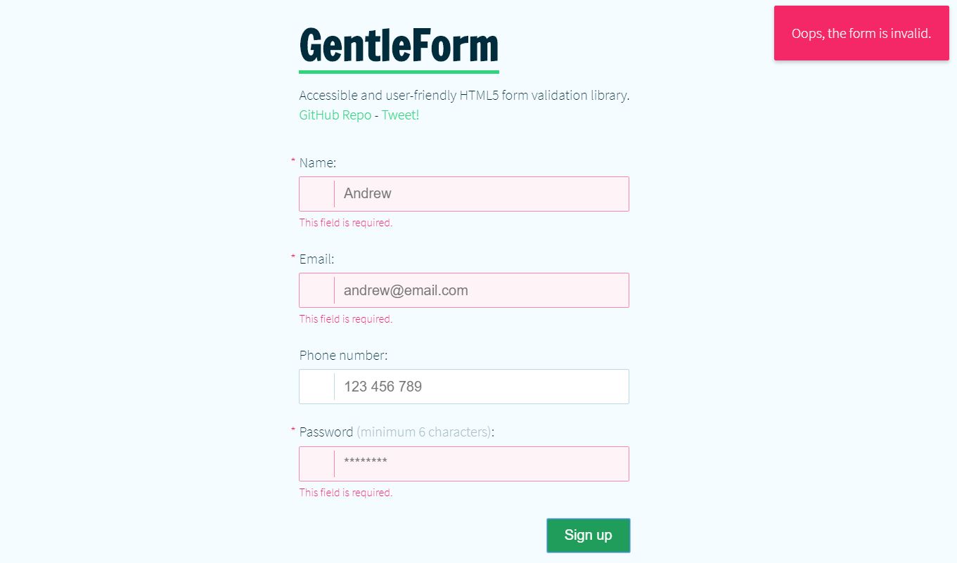 Accessible User-friendly HTML5 FormValidation Library 