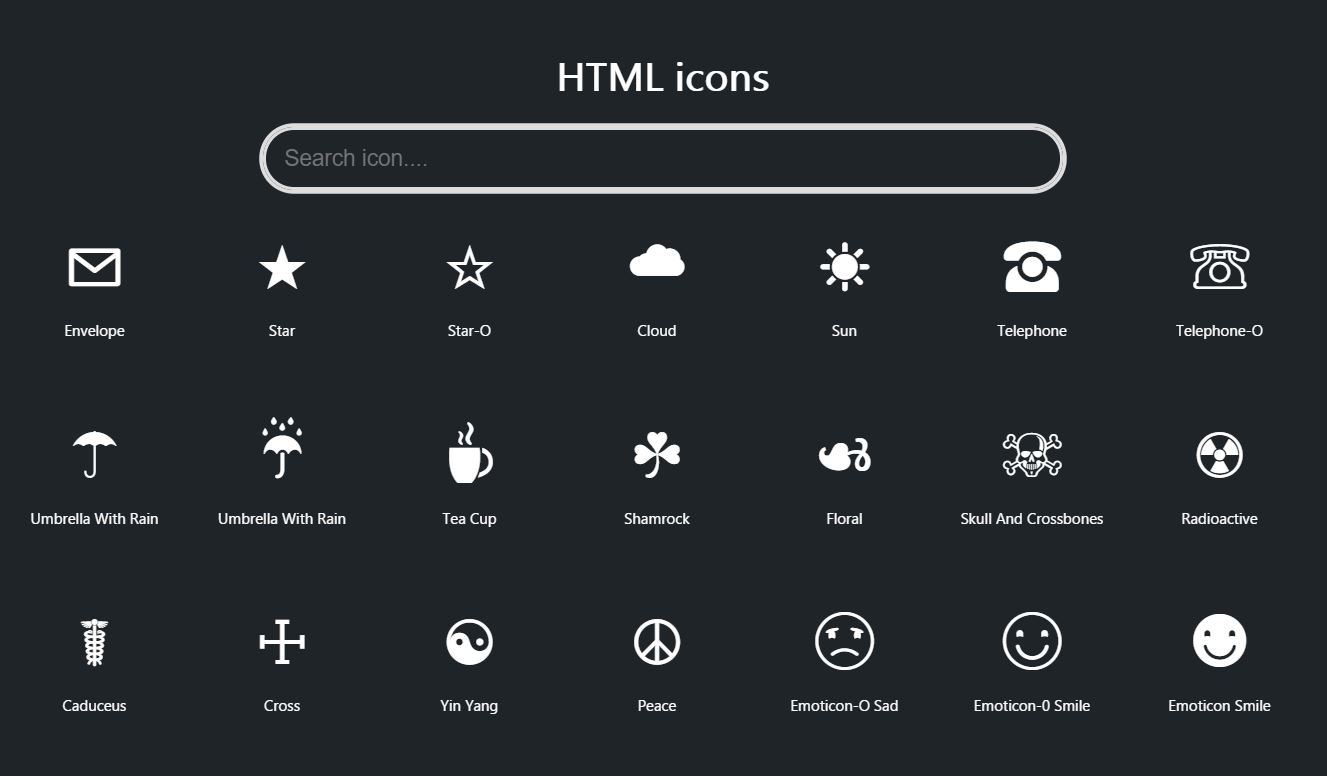 HTML Icons SearchBar