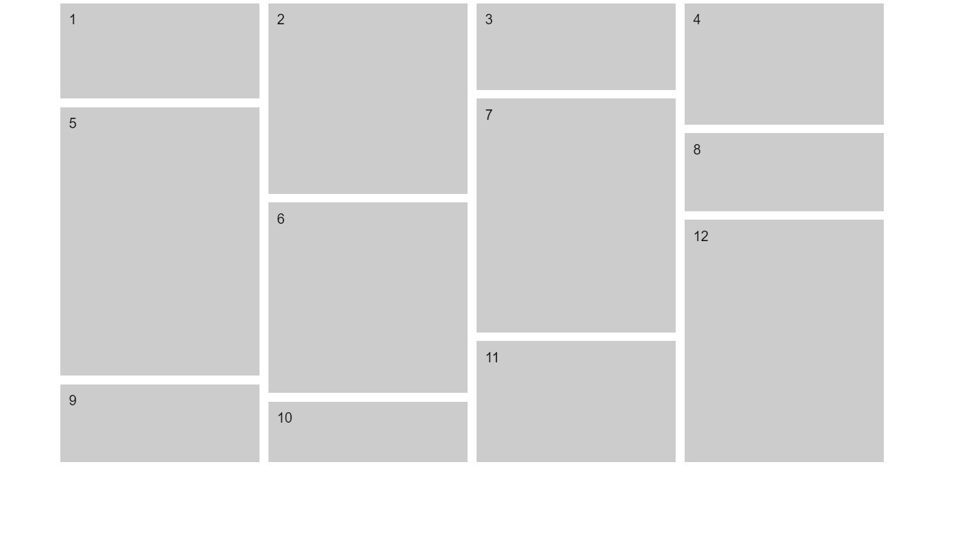 Pure JavaScript/JS Masonry Example