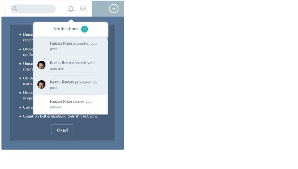 18+ JavaScript Notification Design Examples - OnAirCode