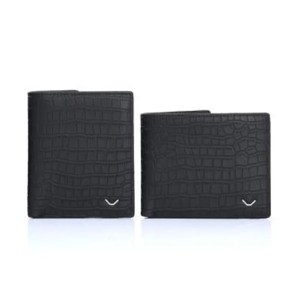 Croc-Texture Slim Wallet