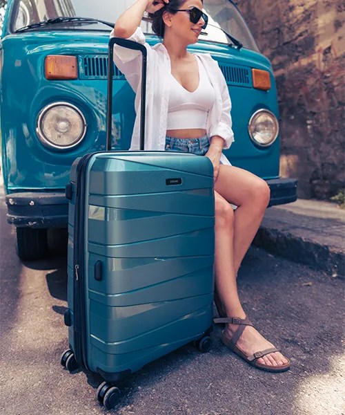 blue travel bag