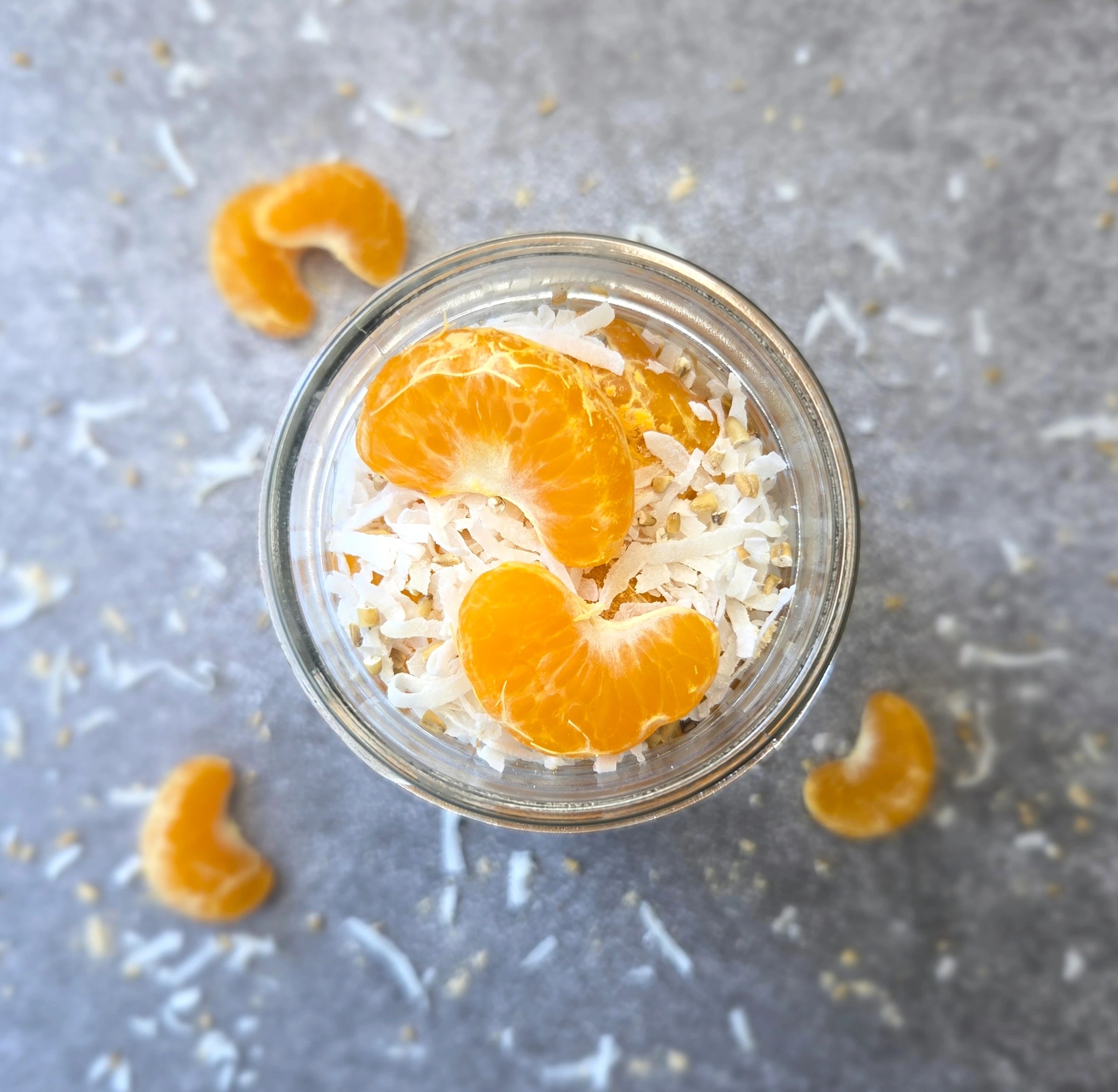 Mandarin coconut overnight oats recipe picture