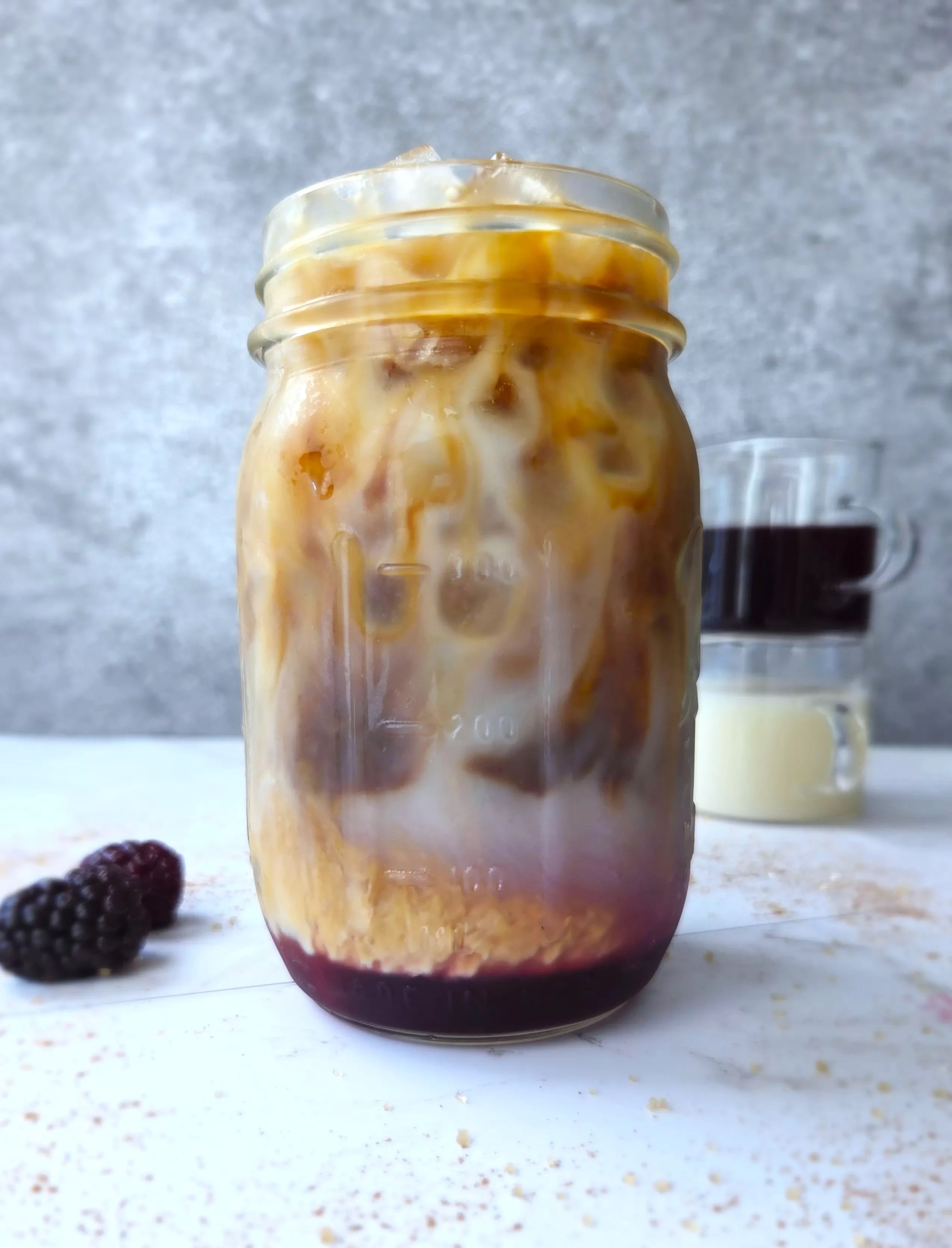 blackberry cinnamon iced latte vegan recipe picture