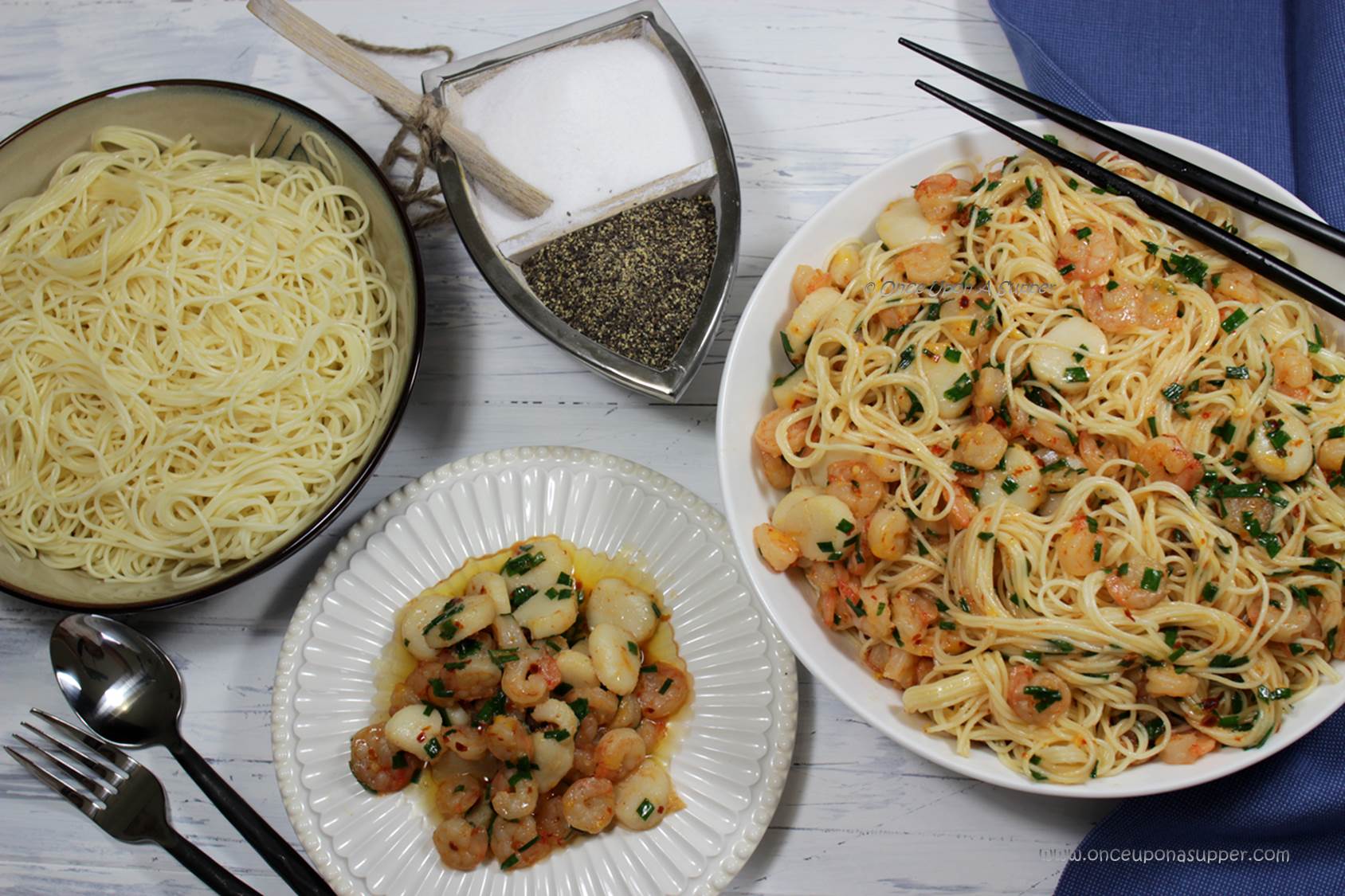 Shrimp and Scallop Scampi with Angel Hair Pasta