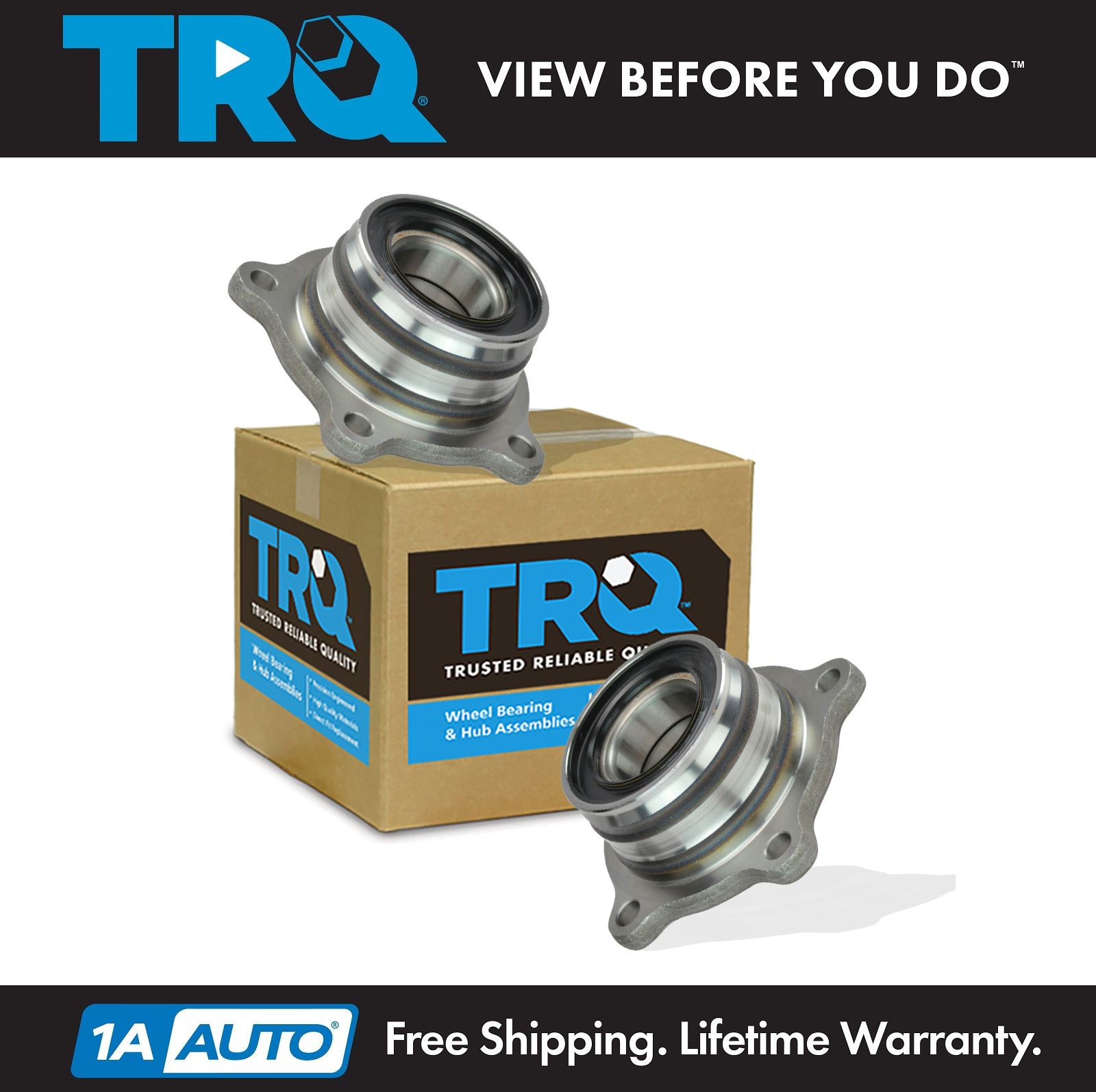 Trq rear wheel hub bearing & pair set of 2 for 01-13 toyota sequoia 2wd