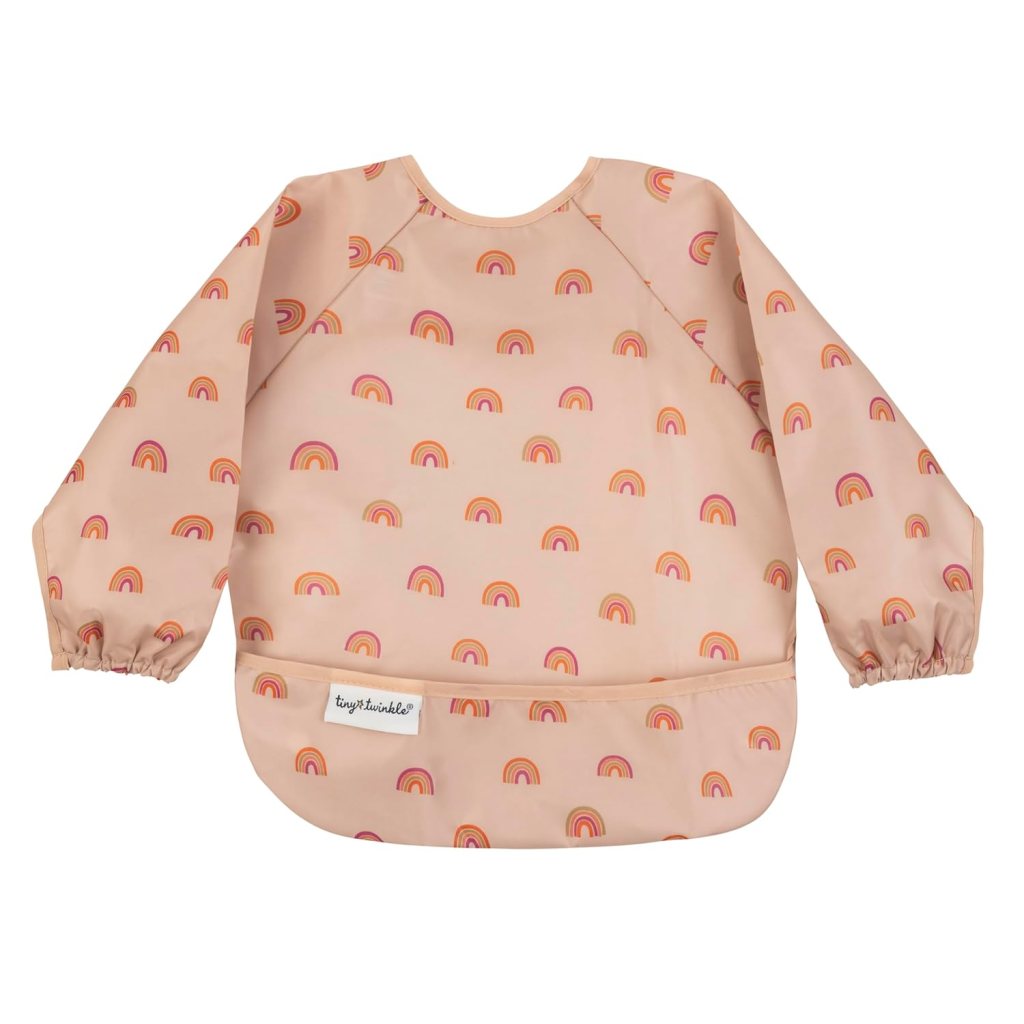 Tiny Twinkle long-sleeve bib shirt for toddler mealtime cleanup