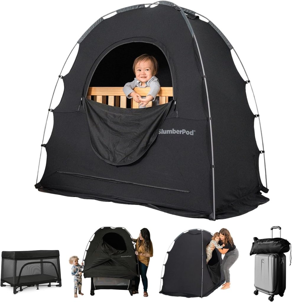 Slumberpod portable privacy pod that fits over a travel crib
