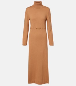 RIXO Elliette Wool and Cashmere Dress, camel