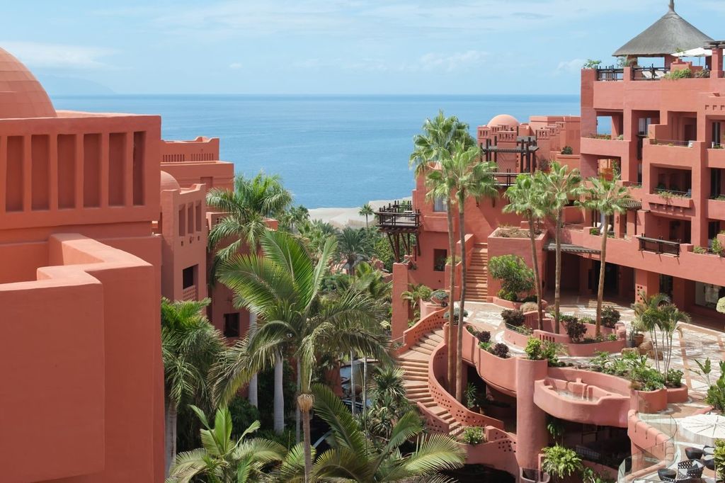 Terracotta courtyard with ocean views at the Ritz-Carlton, Abama in Tenerife