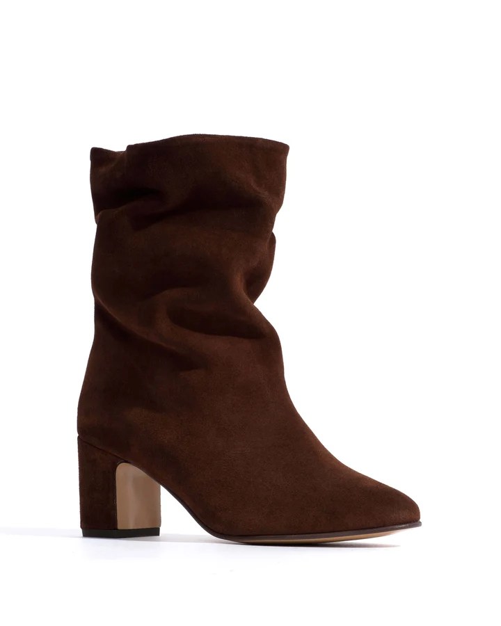 Lully 55 Calf Suede Boots, chocolate