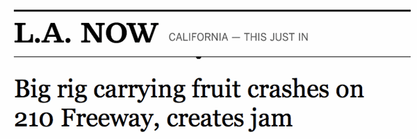 Big rig carrying fruit crashes on 210 Freeway, creates jam