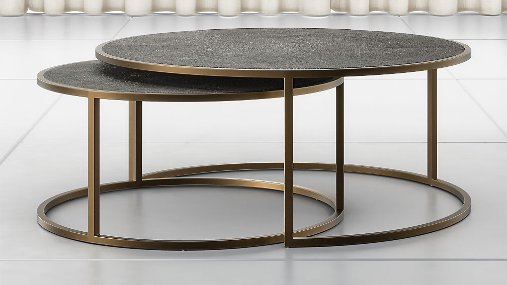 Keya Antique Brass Nesting Coffee Tables 1 crateandbarreltable