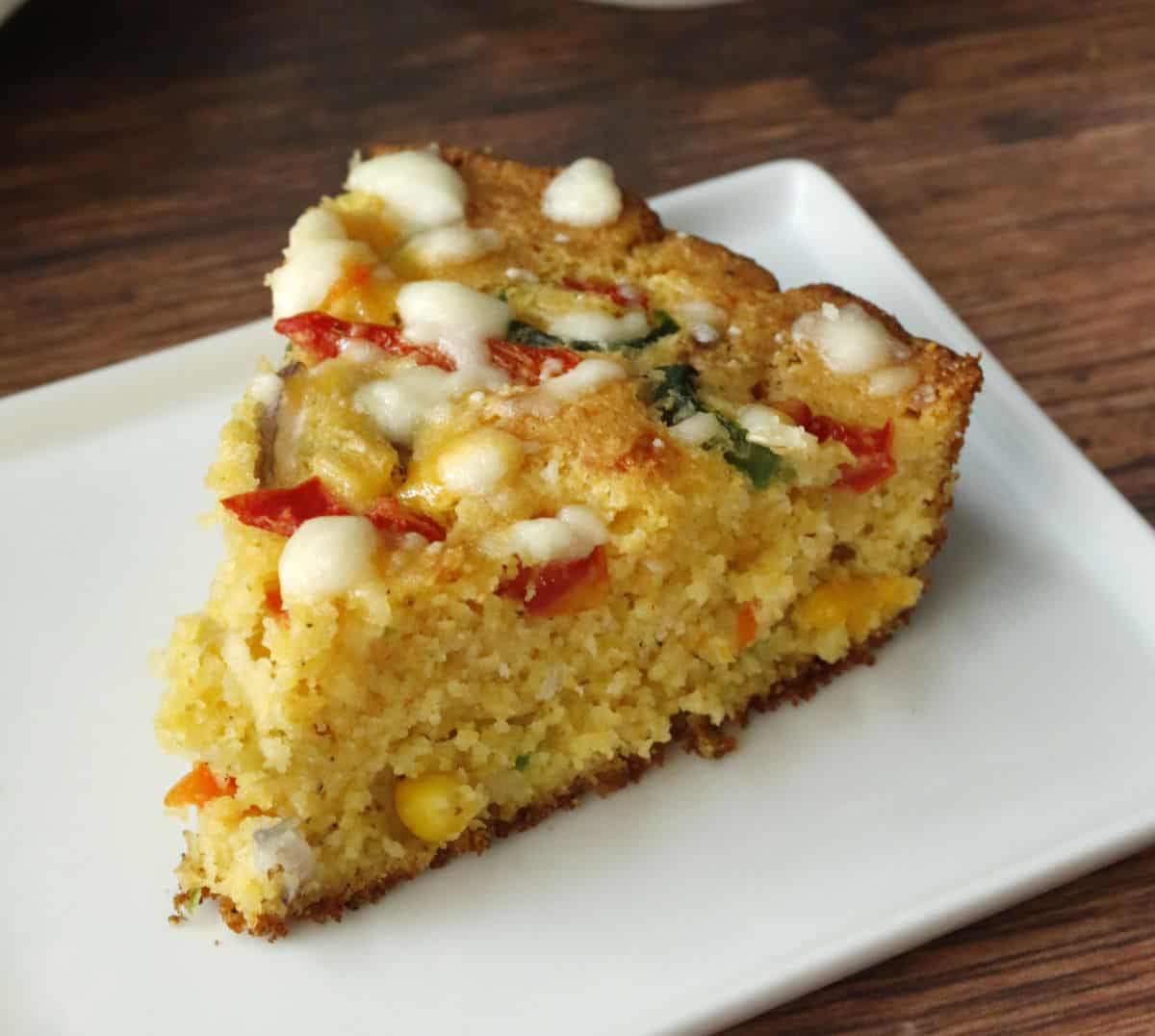 A slice of cornbread