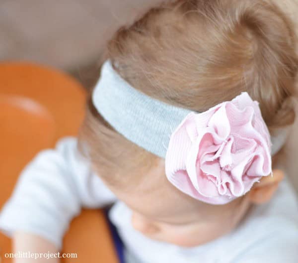 I love making pretty things that my girls can actually use . Fabric Flower Headband Tutorial 1