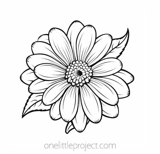 Realistic flower coloring pages