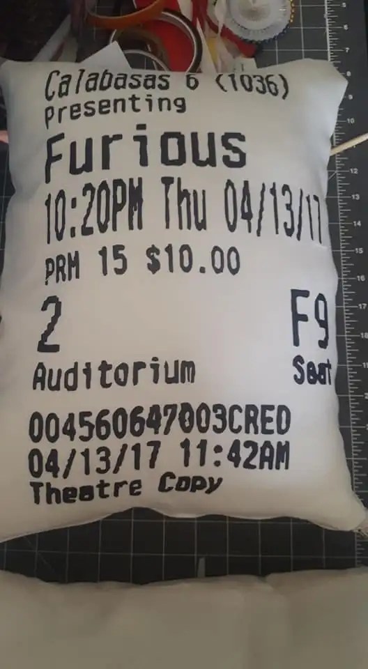 Event Ticket Memory Pillow – Custom Keepsake