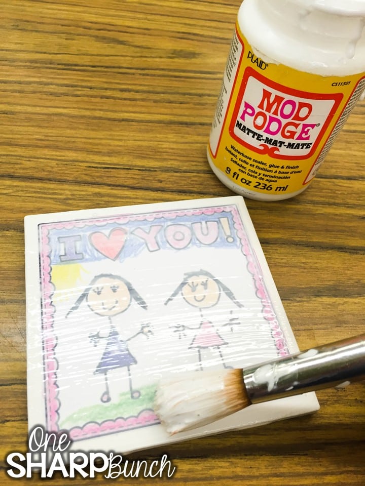 mother's day tile coaster