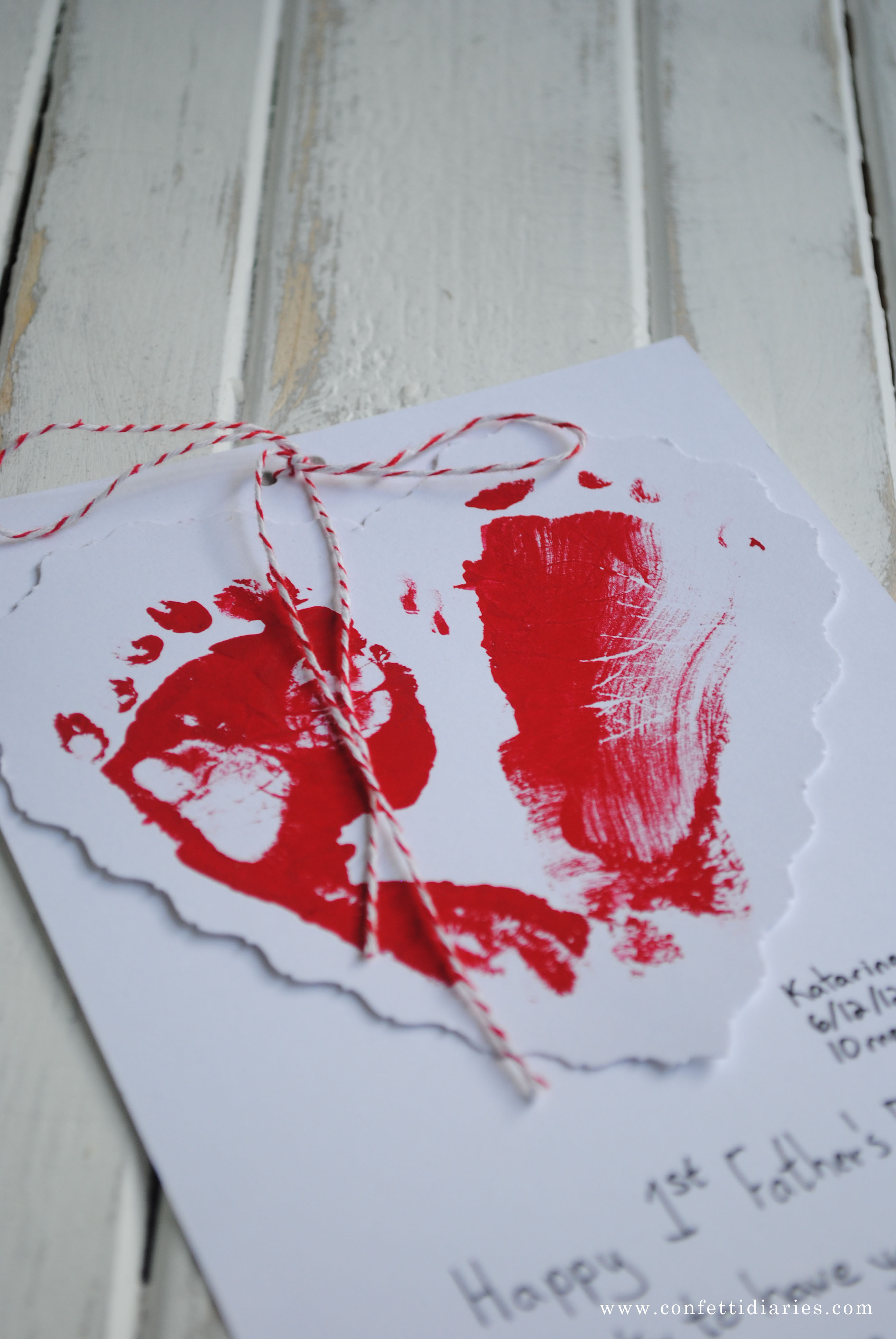 A Footprint Heart Father’s Day Card
