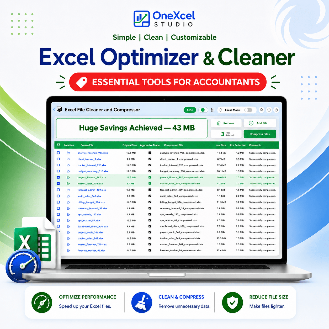 Excel Optimizer file cleaner and compressor cover