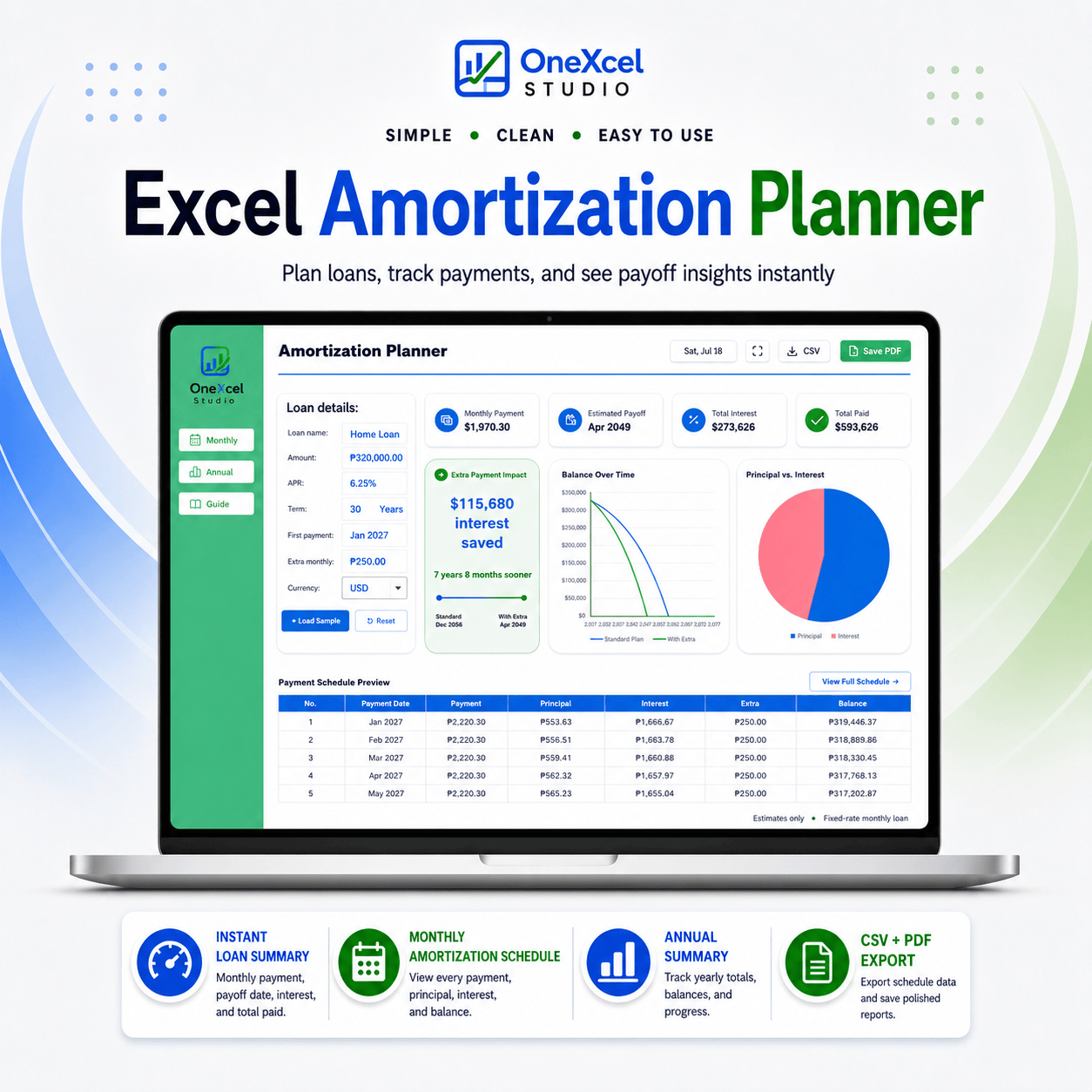 Loan Amortization Calculator Excel template cover